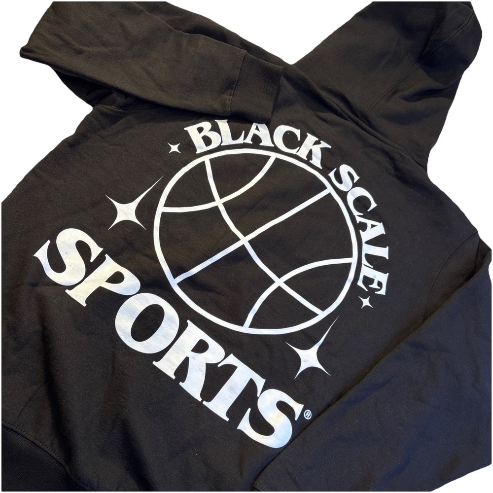 Black Scale Sports Hoodie Black Basketball Graphic Pullover Fleece Men's LARGE